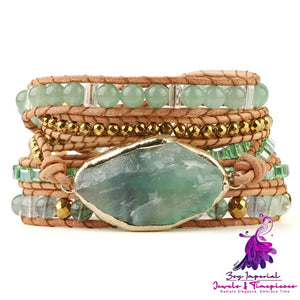 Boho Turquoise Leather Bracelet