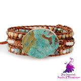 Boho Turquoise Leather Bracelet