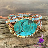 Boho Turquoise Leather Bracelet