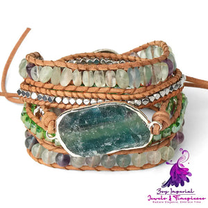 Boho Turquoise Leather Bracelet