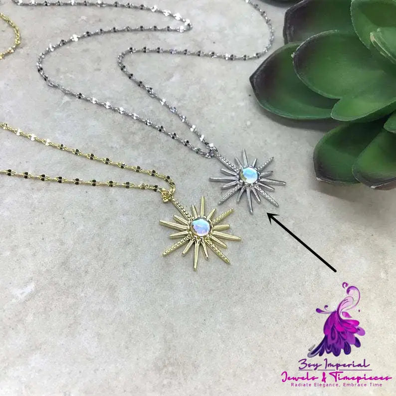 Synthetic Opal Sun Necklace