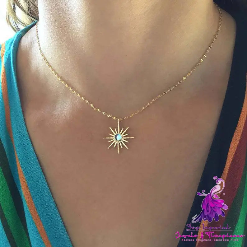 Synthetic Opal Sun Necklace