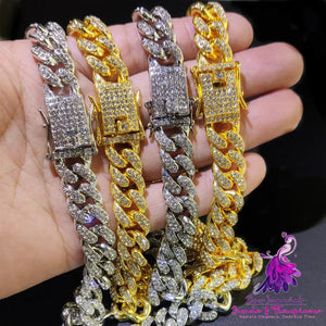 Dense Diamond Cuban Link Chain Necklace