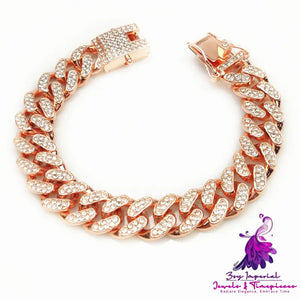 Dense Diamond Cuban Link Chain Necklace