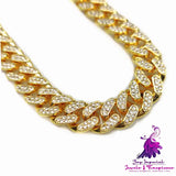 Dense Diamond Cuban Link Chain Necklace