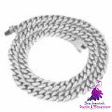 Dense Diamond Cuban Link Chain Necklace