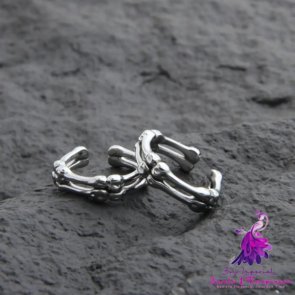 Titanium Steel Bone Design Men’s Ring