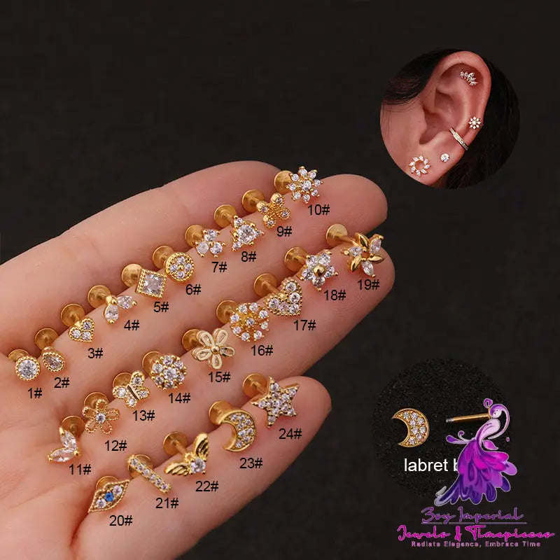 Zircon Labret Fashion Ear Stud