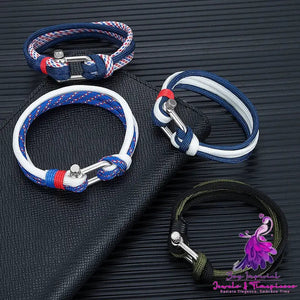 Stainless Steel Buckle Umbrella Rope Jewelry Bracelet