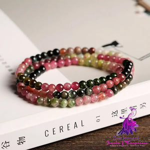 Brazilian Tourmaline Buddha Bead Bracelet