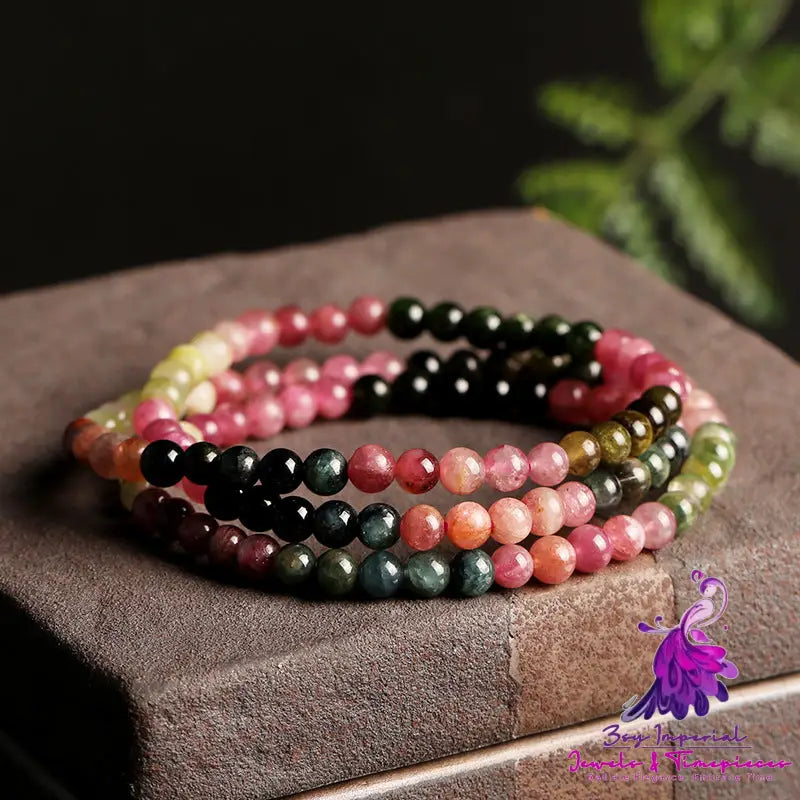 Brazilian Tourmaline Buddha Bead Bracelet