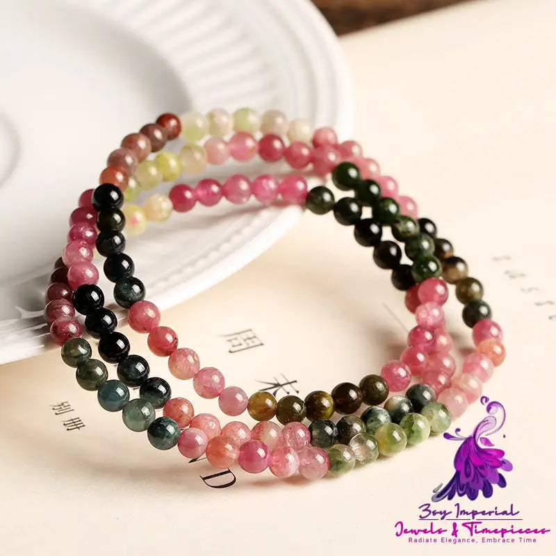 Brazilian Tourmaline Buddha Bead Bracelet