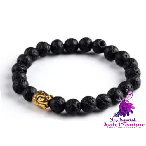 Lava Rock Buddha Bracelet