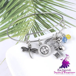 Retro Element Butterfly Cat Key Accessories Bracelet