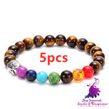 Seven Chakra Healing Lava Stone Bracelet