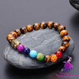 Seven Chakra Healing Lava Stone Bracelet