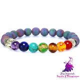 Seven Chakra Healing Lava Stone Bracelet