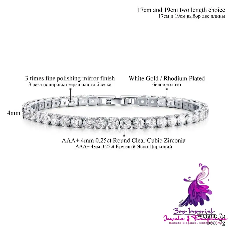 Cubic Zirconia Tennis Bracelet