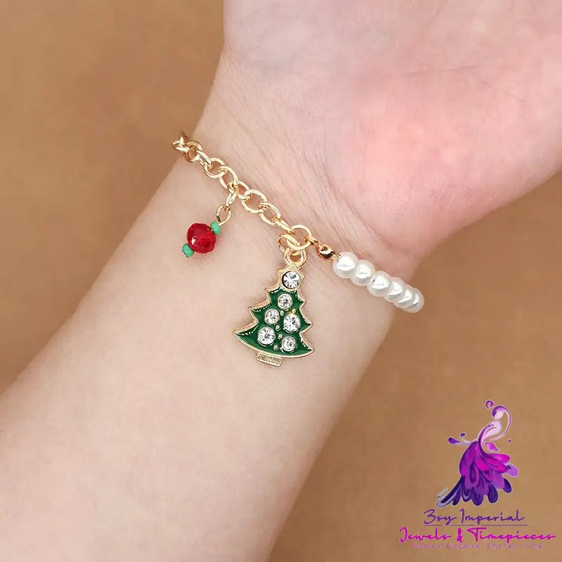 Old Man Snowman Elk Snowflake Bell Christmas Bracelet