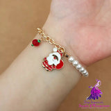 Old Man Snowman Elk Snowflake Bell Christmas Bracelet