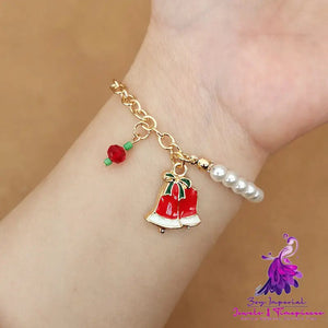 Old Man Snowman Elk Snowflake Bell Christmas Bracelet