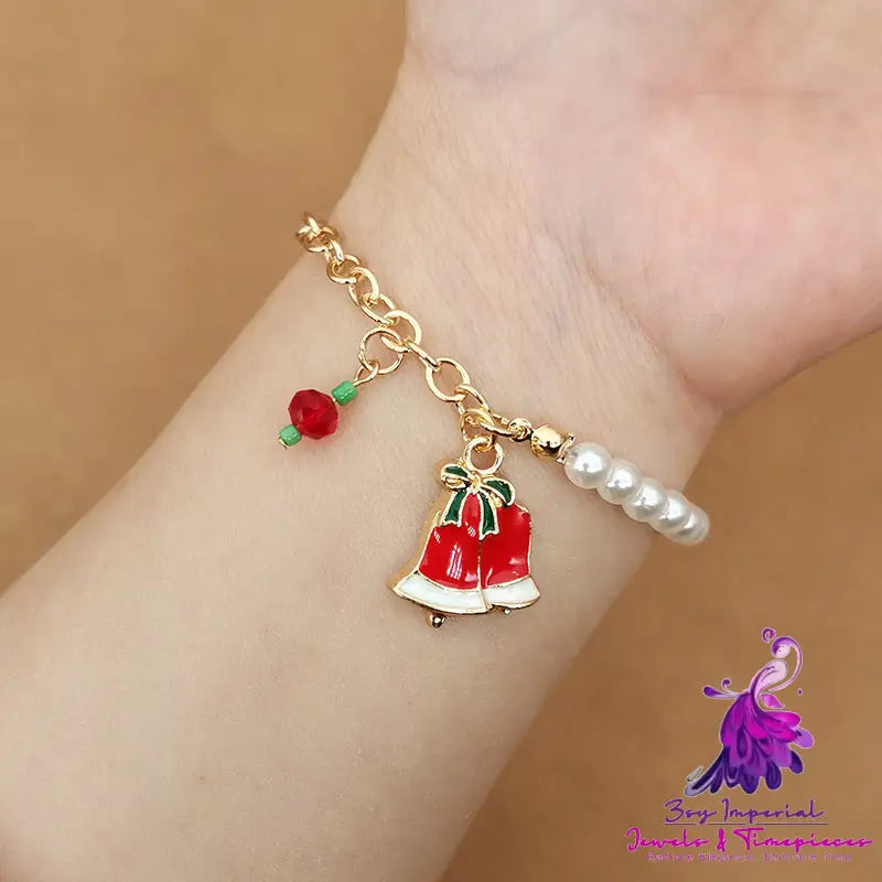 Old Man Snowman Elk Snowflake Bell Christmas Bracelet