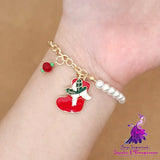 Old Man Snowman Elk Snowflake Bell Christmas Bracelet