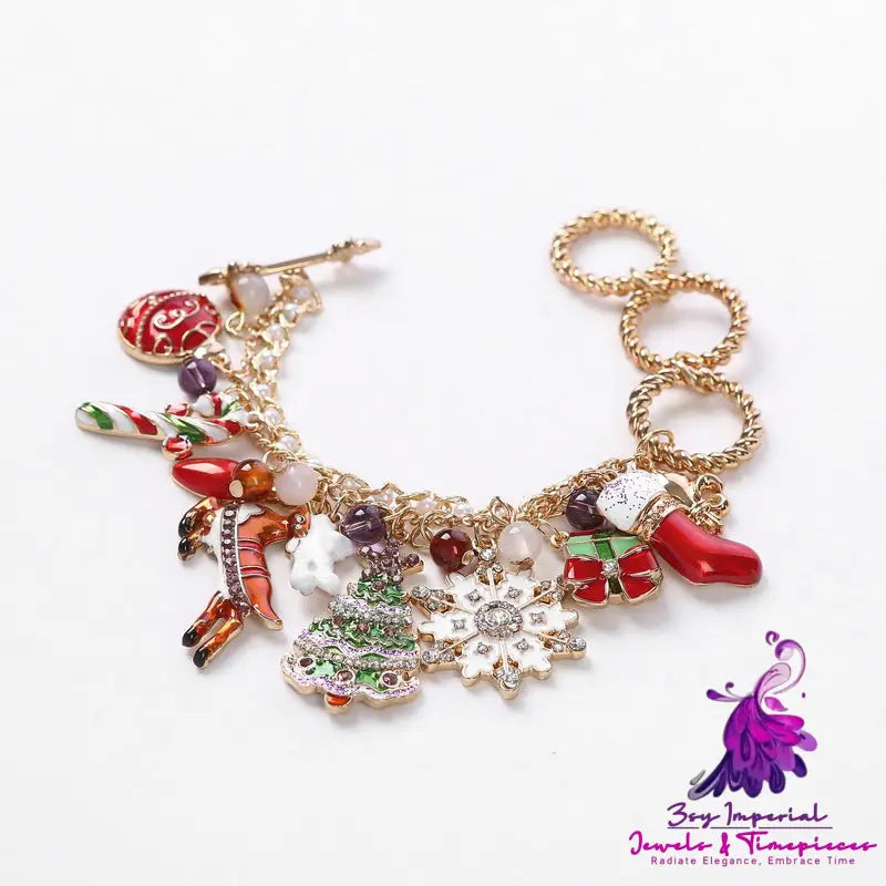 Snow drop glaze Christmas tree Bracelet