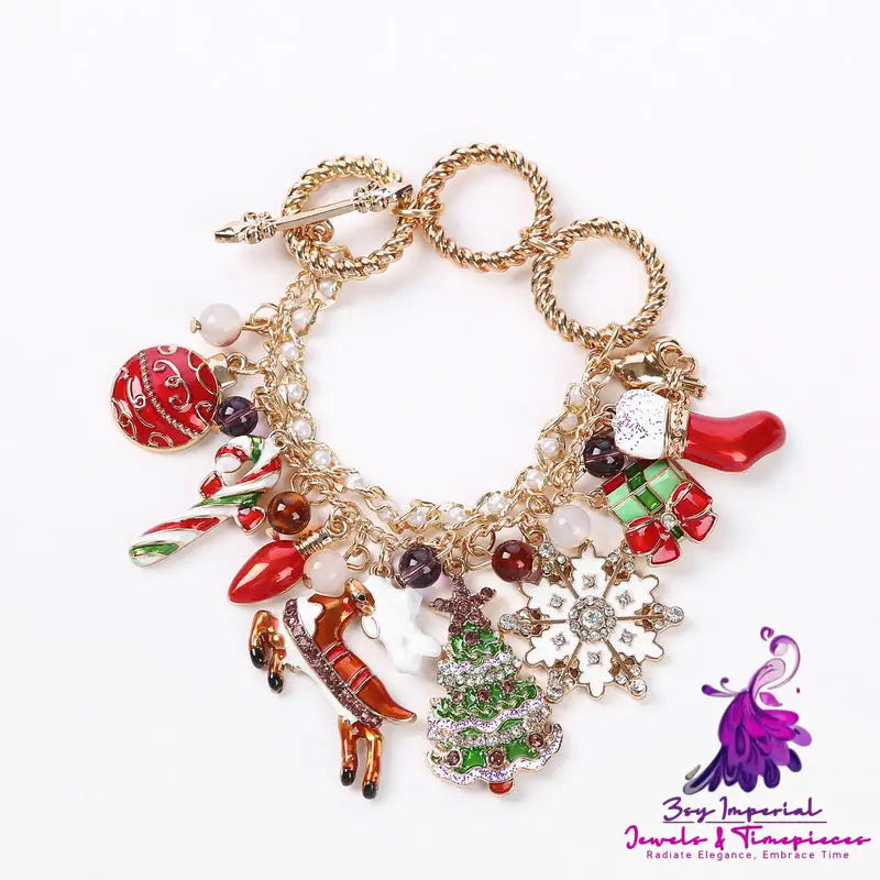 Snow drop glaze Christmas tree Bracelet