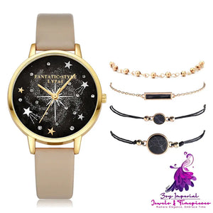 Starry Sky Female Watch Bracelet Set