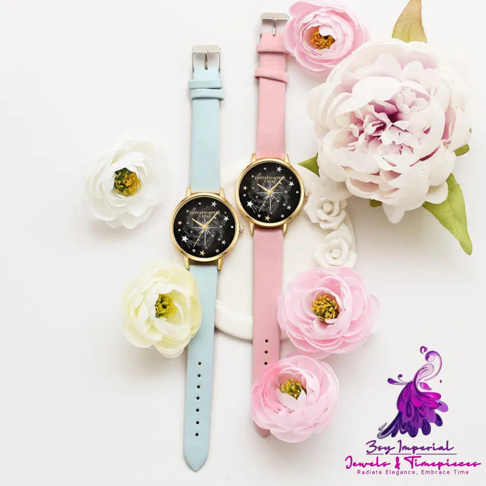 Starry Sky Female Watch Bracelet Set