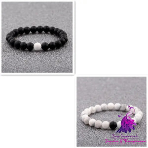 Natural Stone Couple Distance Bracelet