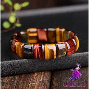 Tiger Eye Stone Hand Row Bracelet