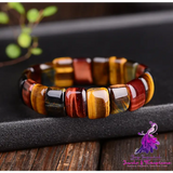 Tiger Eye Stone Hand Row Bracelet