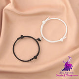 Black And White Love Magnet Milan Rope Couple Bracelet