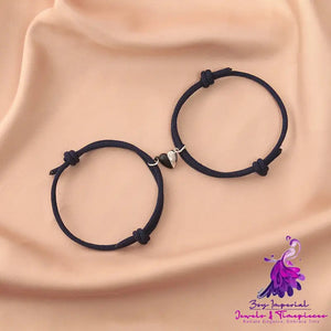 Black And White Love Magnet Milan Rope Couple Bracelet