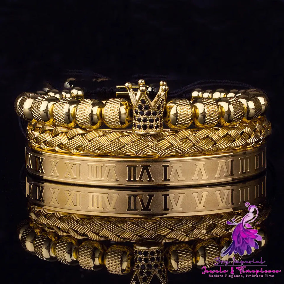 Crown Stainless Steel Handmade Bracelet