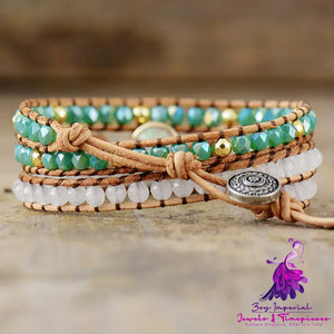 Opal Crystal Triple Wrap Bracelet