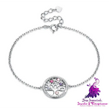 Crystal Life Tree Sterling Silver Bracelet