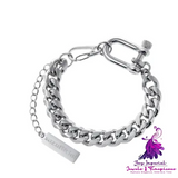 Horseshoe Cuban Silver Bracelet