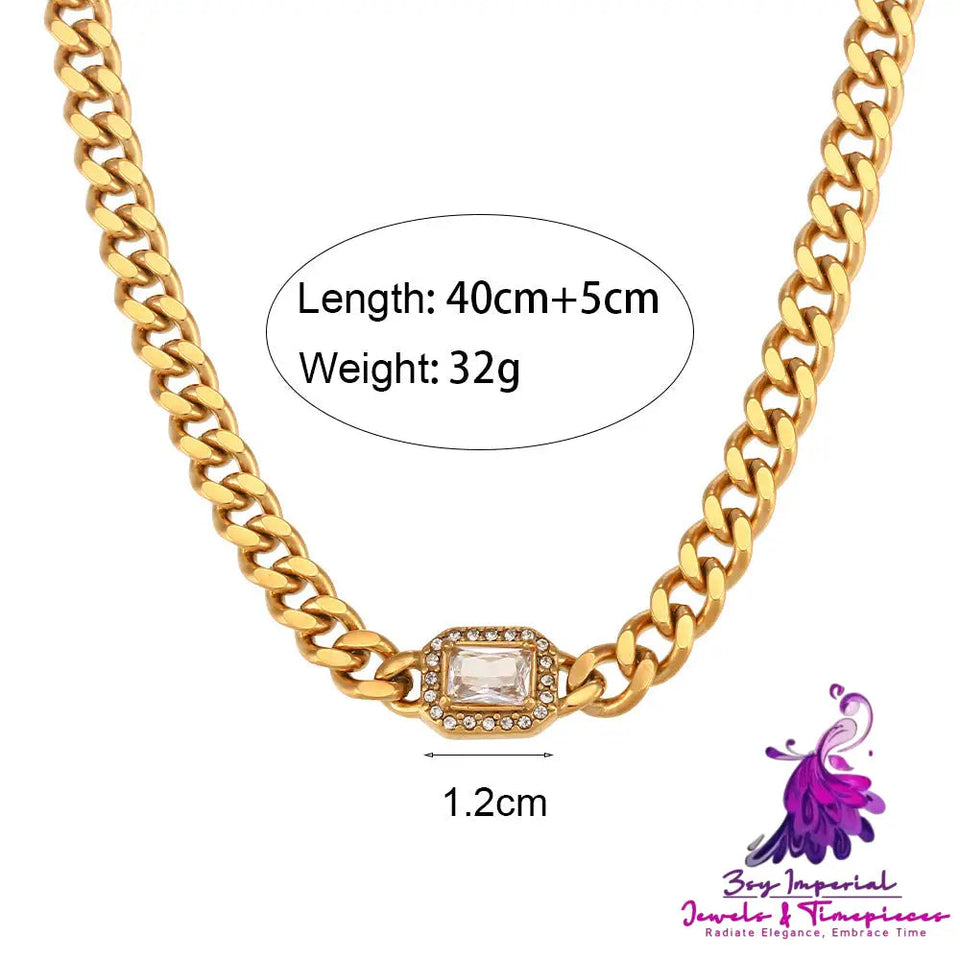 Fashionable All-match Stainless Steel Cuban Link Chain