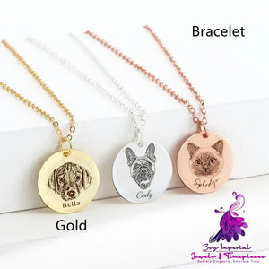 Stainless Steel Pet Photo Keychain Bracelet