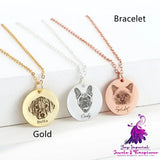 Stainless Steel Pet Photo Keychain Bracelet