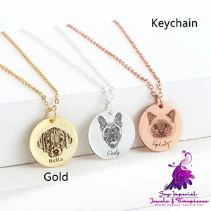 Stainless Steel Pet Photo Keychain Bracelet