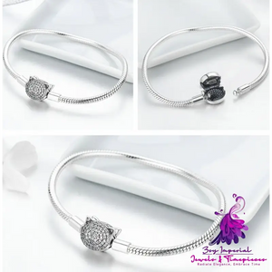 Cute Cat Silver Bracelet