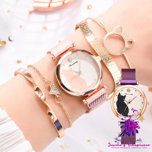 Cat-themed Bracelet Watch Set