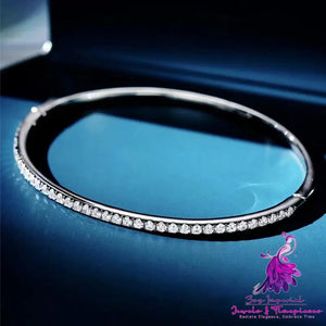 925 Silver Fine Row Diamond Bracelet