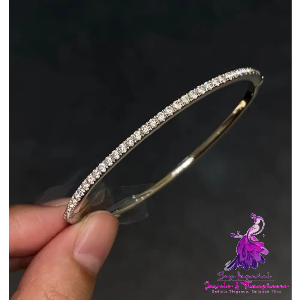 925 Silver Fine Row Diamond Bracelet