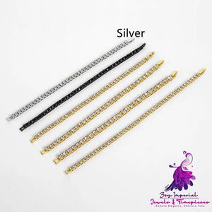 Mens Fashion Single Drain Diamond Bracelet