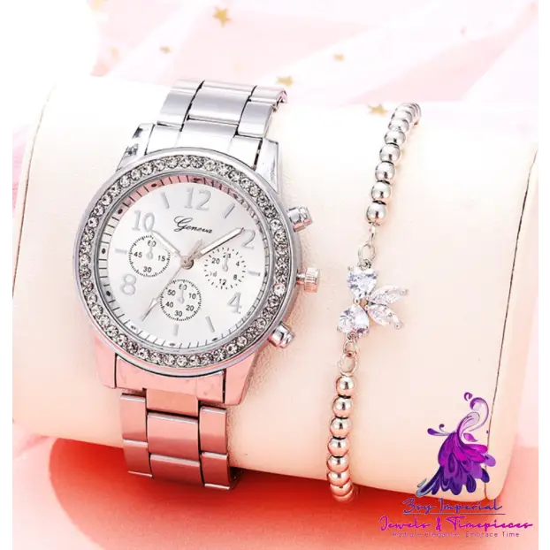 Geneva Diamond Bracelet Watch